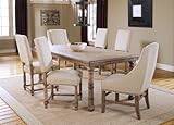 IMAGE OF Hartland 7 Piece Dining Set with 2 Arm Chairs (Light Washed Oak) (See Description)