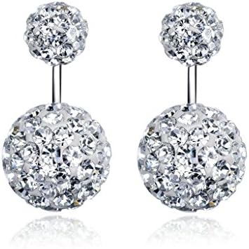 Meme 925 Sterling Silver Swarovski Elements Crystal Button Studs Earrings Ball Earrings