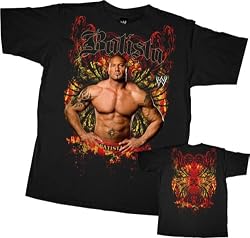 WWE World Wrestling Entertainment Batista Fire Black Youth T-shirt Tee