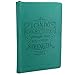 Classic Faux Leather Journal I Can Do Everything Philippians 4:13 Bible Verse Teal Inspirational Notebook, Lined Pages w/Scripture, Ribbon Marker, Zipper Closure