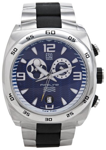 ESQ by Movado Men’s 7301144 Pipeline Stainless-Steel And Black Rubber Watch