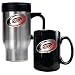 Carolina Hurricanes NHL Stainless Steel Travel Mug & Black Ceramic Mug Set - Primary Logo