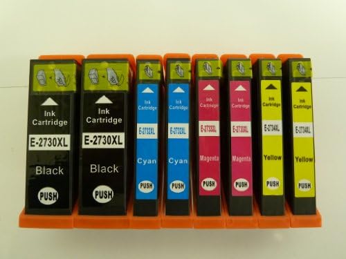 Generic Compatible Ink Cartridge Replacement for Epson T273 ( Black,Cyan,Magenta,Yellow , 8-Pack )