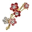 Sakura Cherry Blossom Branch Diamante Gold-Tone Brooch Pin