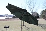 9 Foot Decorative Vented Market Umbrella with Crank and Tilt - Forest Green
