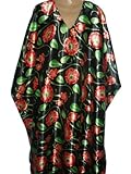 Women's Satin Caftan, Unique Floral Print, Plus Size, Up2date Fashion Style#Caf-40
