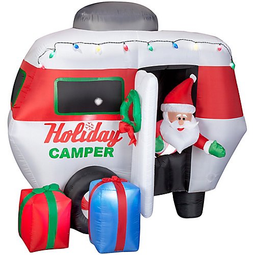 *^ Gemmy Inflatable Animated Santa in Holiday Camper KipSchulze