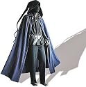 Mittelalter-Zipfelcape mit Kapuze, Baumwolle, blau, Freesize