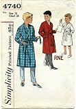 Simplicity 4740 Sewing Pattern Boys Robe Size 10