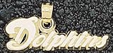 Miami Dolphins Solid 14K Gold "Dolphins" Pendant
