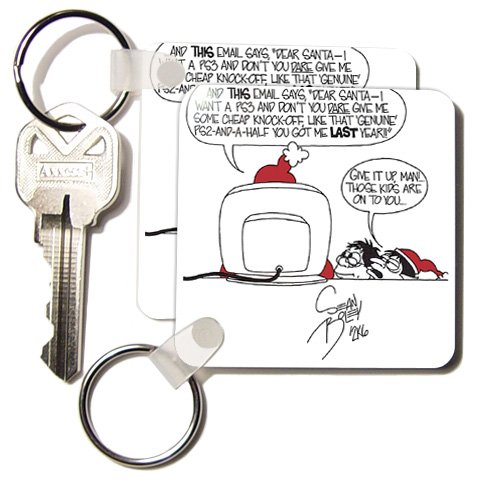 Sean Boley Cartoon about Santas E-Mail for Christmas - Set Of 4 Key Chains