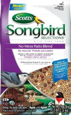 Global Harvest Foods 1022694 Songbird Selections No-Mess Patio Bird Food, 5-1/2-Lbs. - Quantity 6