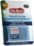 Dr. Ken's Antibacterial Breath Strips with Green Tea Extract Peppermint Cool - 24 Strips, 6 Pack