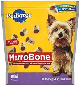 Pedigree MarroBone Snack Food for Small Dogs, 15-Ounce Pouches (Pack of 8)