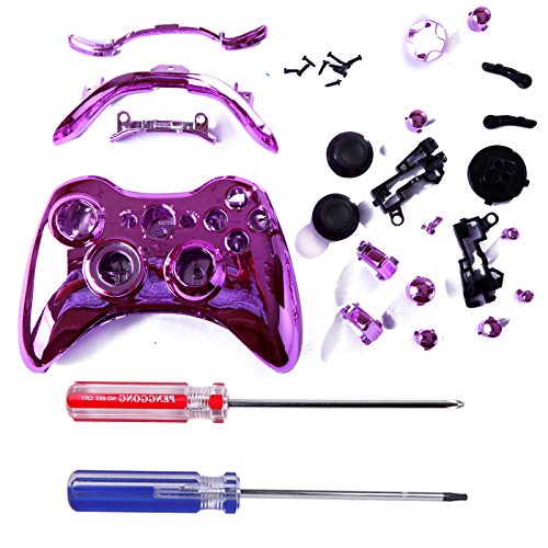 HDE Xbox 360 Wireless Controller Shell Buttons Thumbsticks Torx Screwdriver Replacement Case Cover and Tool Kit - Chrome Pink HDE Xbox 360 Wireless Controller Shell Buttons Thumbsticks Torx Screwdriver Replacement Case Cover and Tool Kit - Chrome Pink