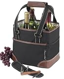Picnic at Ascot 178BLK Classic Black Wine Carrier 4-bottle
