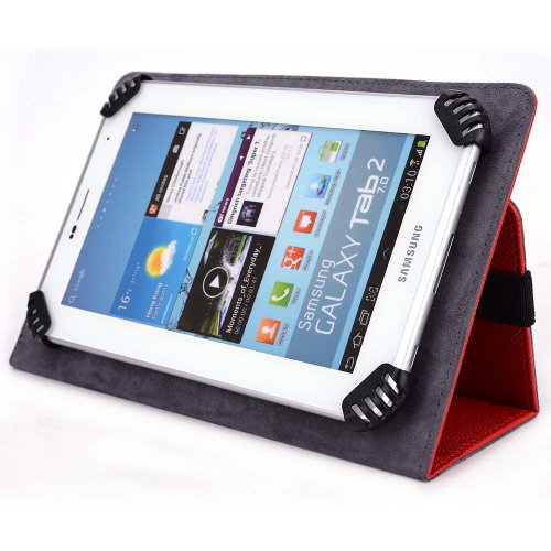 DigiLand DL701Q 7 Inch Tablet Case - UniGrip Edition - RED - By Cush Cases