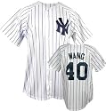 Chien-Ming Wang Majestic MLB Home Pinstripe Replica New York Yankees Jersey