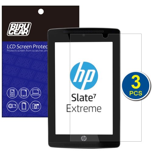 BIRUGEAR 3-Pack Premium HD Crystal Clear LCD Screen Protector for HP Slate 7 Extreme (4400US) - 7 inch Android Tablet