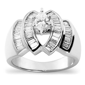 14k White Gold Diamond Ring (1 cttw, I-J Color, I2 Clarity), Size 7