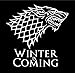 White Stark Direwolf Winter is coming Game of Thrones Die Cut Vinyl Decal Sticker