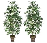 TWO 8' Artificial Bamboo Palm Trees, with No Pot, Minor Assembly Required.
