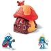 Schleich Smurfs Mushroom Red Cottage with Smurfette with Flowers and Lead Guitar Play...