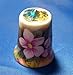 Porcelain China Thimble -- Pink Blossom with Swarovski Crystal Setting