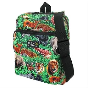 ENDANGERED ANIMALS Lions Elepants Small Backpack Cute Small Back Pack Travel DayPack - CLOSEOUT PRICING yet Very High Quality Cotton Fabric Bag Waterproof Lining UNIQUE CHRISTMAS GIFT IDEAS for Students for Boys Girls Adults