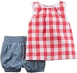 カーターズ Carter's キャミソール ノースリーブ 綿100% ＆ ショートパンツ 綿シャンブレー 100% 2点セット 2-Piece Top & Short Set 6M (61-67cm)