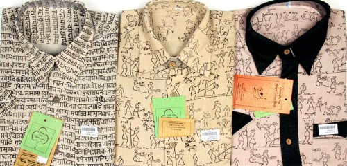 Lot of Three Men's Shirts  Folk Warli Print and 