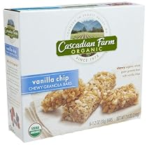 Cascadian Farm Organic Chewy Granola Bar, Vanilla Chip, 6-Count Bars (Pack of 6)