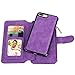 iPhone 7 Plus Case, iPhone 8 Plus Case, CaseUp 12 Card Slot - [Zipper Cash Storage] Premium Flip PU Leather Wallet Case Cover With Detachable Magnetic Hard Case - Purple