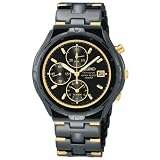 Seiko Mens Alarm Chronograph Black Ion Watch #SNA283 by Seiko