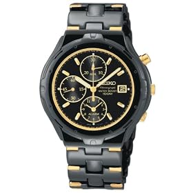 Click here to buy Seiko Mens Alarm Chronograph Black Ion Watch #SNA283 by Seiko.