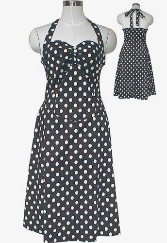 Plus size Polka Dot 50's Retro Halter Dress 18W 2XL