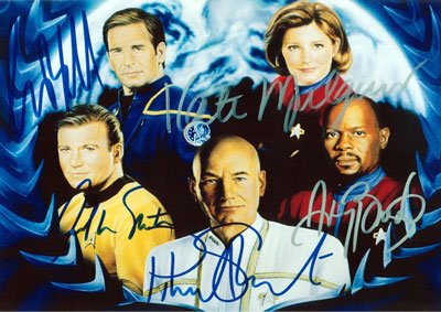 Star Trek 5 Captains Signed Autographed Reprint Photo 10x8