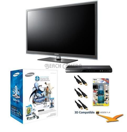 Samsung PN59D7000 51-Inch 1080p 600Hz 3D Plasma HDTV with PN59D7000 BDD5500 3D Blu Ray Player SSG-P3100M 3D Starter Kit Xtreme 6 ft 14v HDMI Cables and TV Screen Cleaning Solution