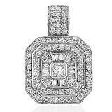 14K White Gold 1.25 Carat Diamond Geometric Pendant