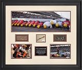 Jeff Gordon Framed Brickyard Panoramic with Autographed Plate, Brick, and Track Pieces