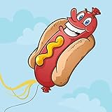 Huge Rainbow Kite For Kids - Hot Dog Cone Kite - Unique, Eye-Catching Design - Best Selling Kite For Kids And Adults - Includes Instruction eBook - Covered By Lifetime Guarantee