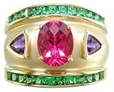 18KT Rubellite, Amethyst & Tsavorite Cigar Band