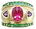 Jewelry : 18KT Rubellite, Amethyst & Tsavorite Cigar Band