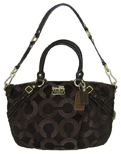 Coach Madison Dotted Op Art Sophia Satchel Brown