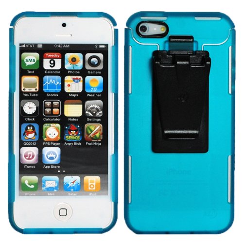 Nite Ize Connect Innovative Plastic Case ( Transculent ) w/ Connect-clip for Apple iPhone 5 (Teal)