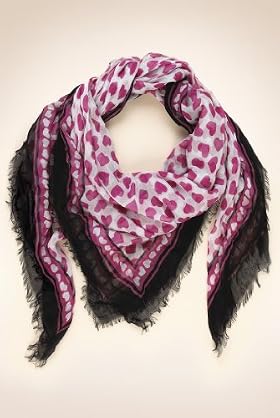 Heart Print Lightweight Square Scarf