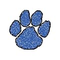 Paw Print Cheek Glitter Decal 100-pk. - Blue