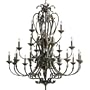 Progress Lighting P4404-46 Twenty-One Light Chandelier Displaying Metalwork with Gentle Curves and Delicate Leaf Details, Weathered Bronze