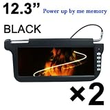 Brand DW-S123BP NEW 2X 12.3 IN CAR Left & Right SUN VISOR TFT LCD VIDEO MONITORS-Black(Pair)