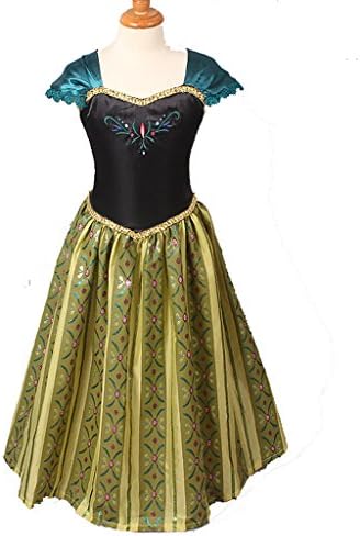 HYS Fashion Girls Snow Queen Anna Costume Snow Princess Dresses (US-3T/3, Anna-5)
